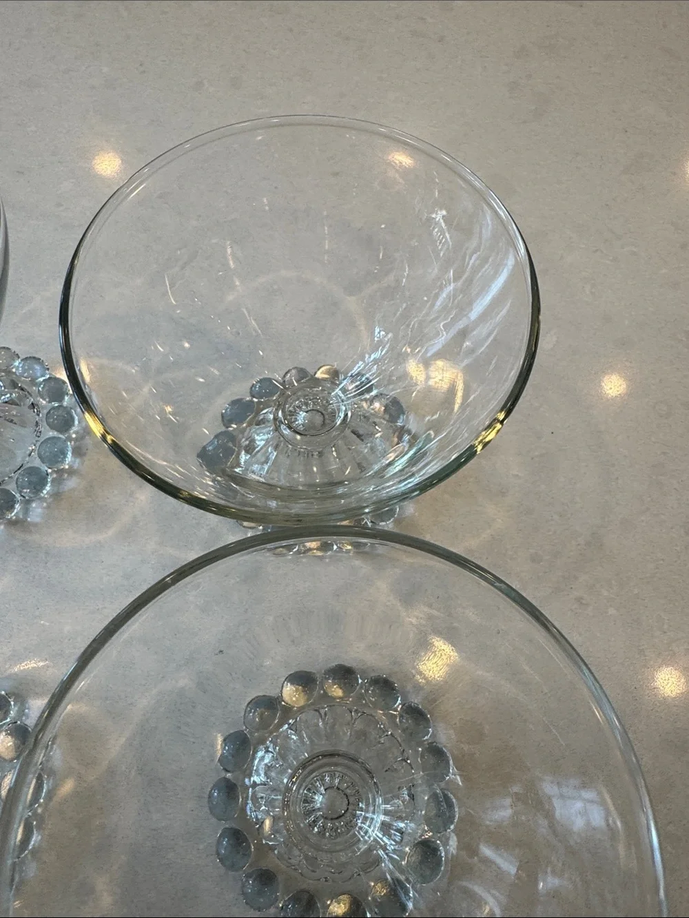 anchor hocking, Berwick Clear BOOPIE Bubble Stem Dessert Bowls - Set of 5